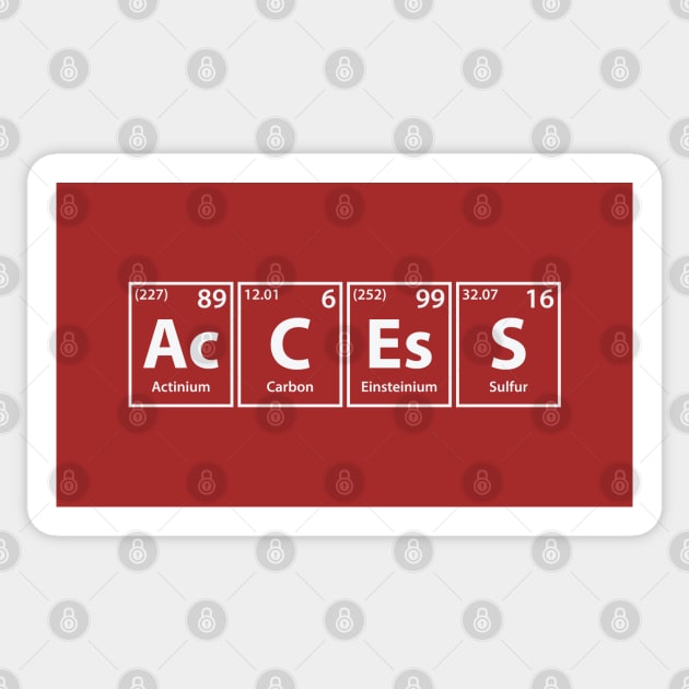 Access (Ac-C-Es-S) Periodic Elements Spelling Sticker by cerebrands